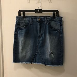 Stretchy denim cut off skirt!